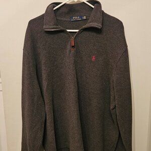 Mens Polo Ralph Lauren Quarter Zip Thick Sweater NICE Pony Logo Size Large Zipup